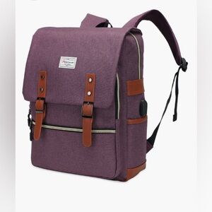 Modoker 15'' Vintage Laptop Backpack with USB Charging Port